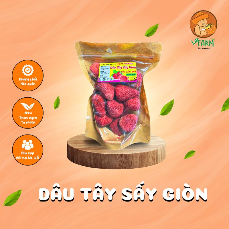 Dâu tây sấy giòn đặc sản Đà Lạt (100G) 1
