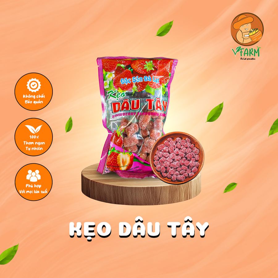 Kẹo dâu tây đặc sản Đà Lạt (200G) 1