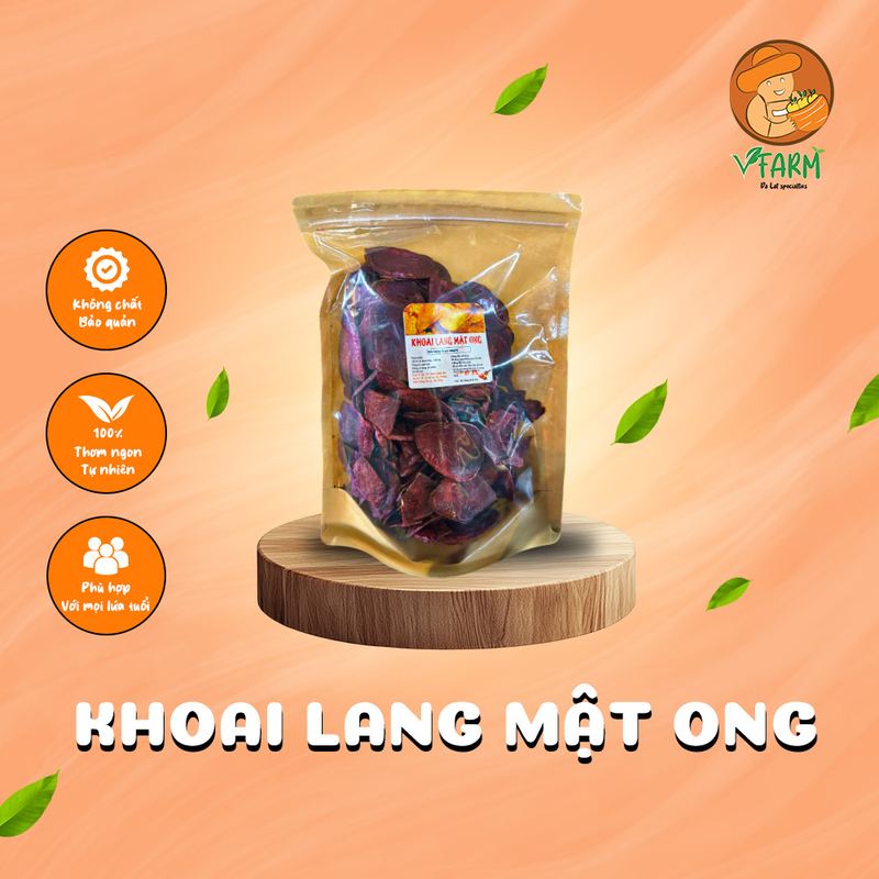 Khoai lang tím sấy mật ong đặc sản Đà Lạt (500G)  1